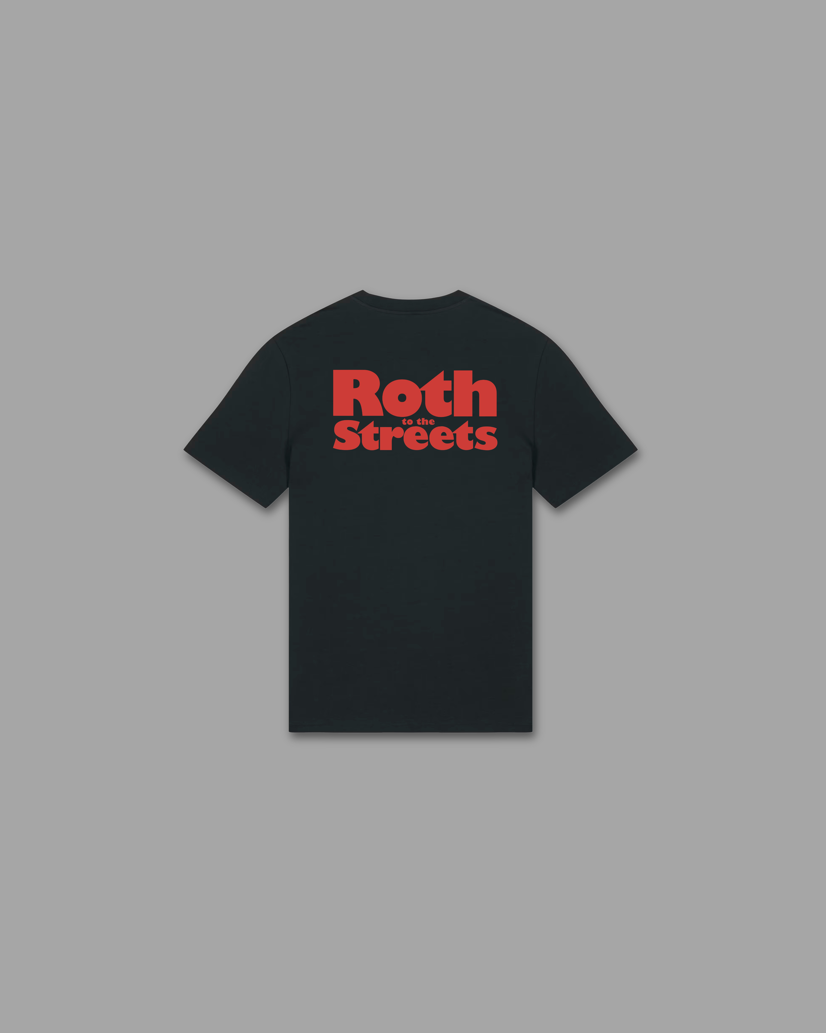Roth Bold Brew T-Shirt schwarz Rückseite mit großem rotem Roth to the Streets Schriftzug – BTTS x Roth Bier Kollaboration Streetwear